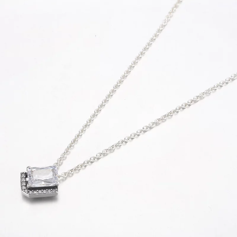 (תמונה ל-) שרשרת מלבנית נוצצת Halo Collier - 392388C01 - הצג 2