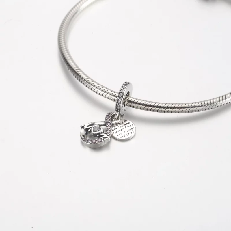 (תמונה ל-) Mom Infinity Pavé כפול להתנדנד קסם - 791468C01 - הצג 4