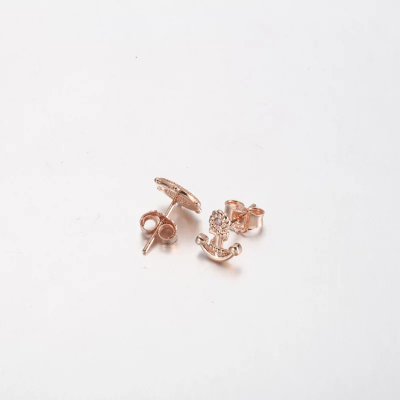 (תמונה ל-) PANDORA רוז גולד עגילי הגה ועוגן נוצצים - PD-3739 - הצג 4