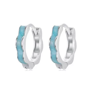 (תמונה ל-) עגילים בצורת פרח כחול בסגנון PANDORA - BSE955