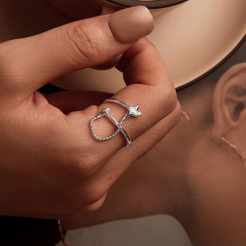 (תמונה ל-) טבעת פתוחה בסגנון PANDORA Starlight - BSR519-E - הצג 5