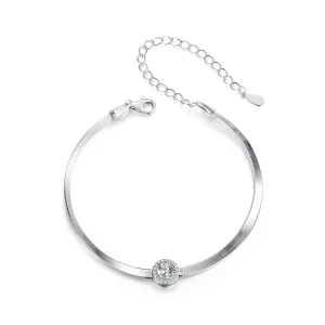 (תמונה ל-) PANDORA Style 0.5Ct צמיד עצמות נחש Moissanite (תעודה אחת) - MSB011