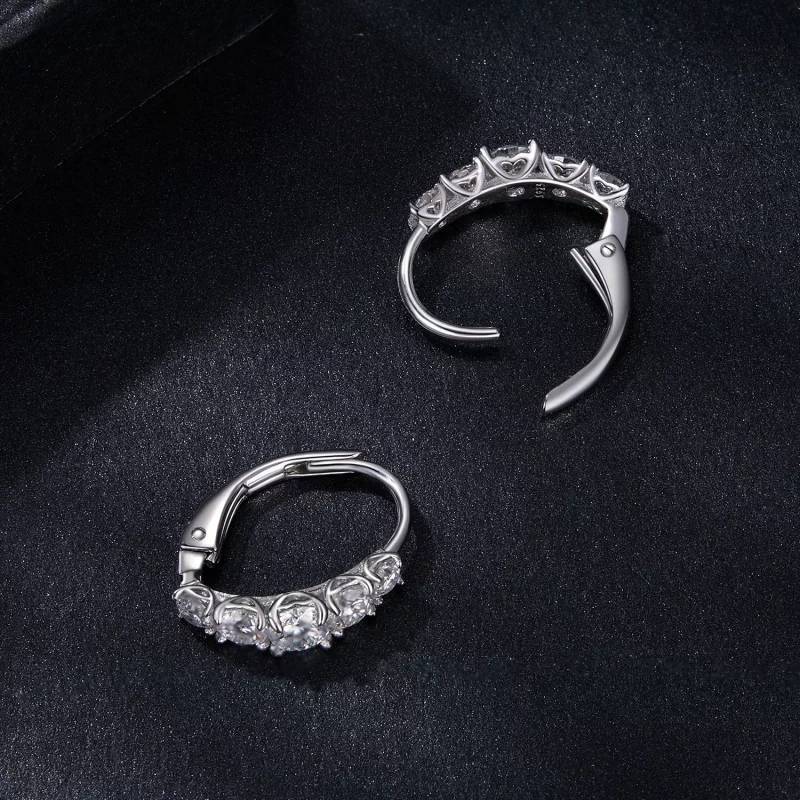 (תמונה ל-) עגילי Moissanite נוצצים בסגנון PANDORA (שתי תעודות) - MSE045 - הצג 4