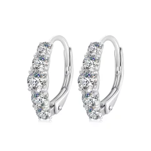 (תמונה ל-) עגילי Moissanite נוצצים בסגנון PANDORA (שתי תעודות) - MSE045