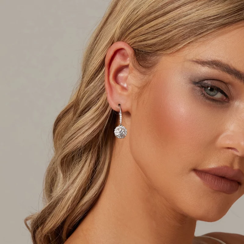 (תמונה ל-) עגילי Moissanite נוצצים בסגנון PANDORA (שתי תעודות) - MSE046 - הצג 7