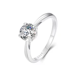 (תמונה ל-) טבעת Moissanite נוצצת בסגנון PANDORA 1 קראט (תעודה אחת) - MSR044