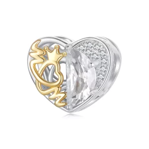 (תמונה ל-) פנדורה סטייל חרוזי לב של אמא - BSC1002