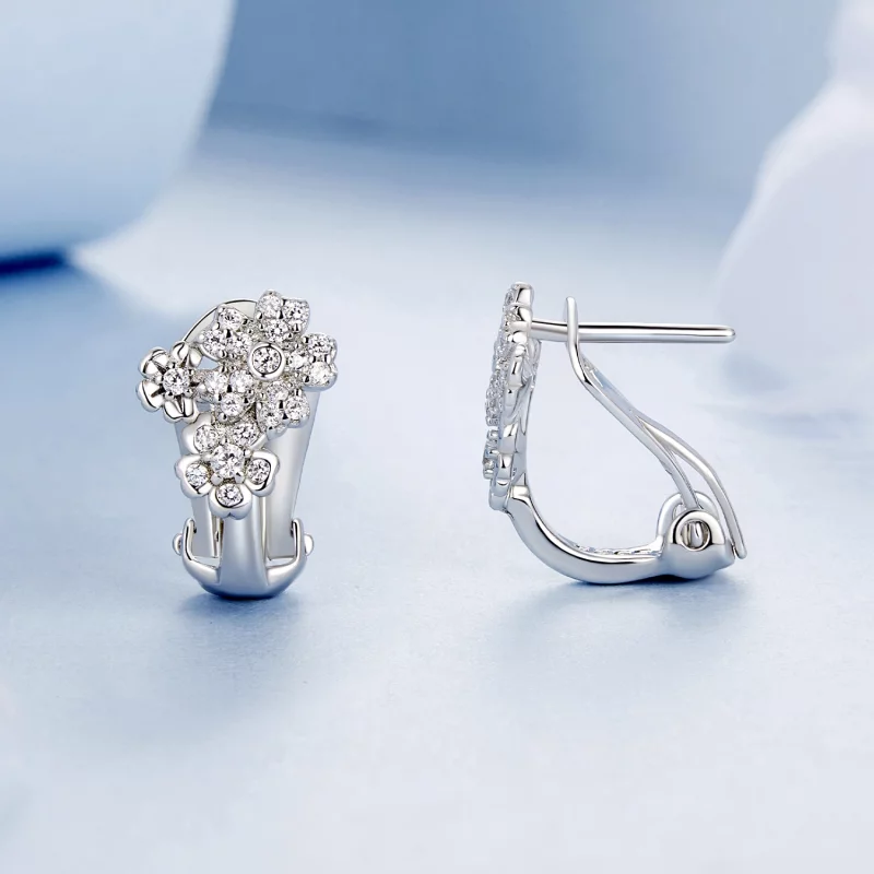 (תמונה ל-) כפתורי אוזני פרחים קטנים בסגנון PANDORA - BSE975 - הצג 4