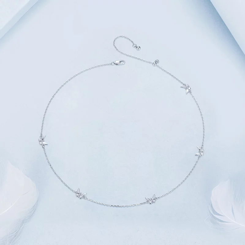 (תמונה ל-) שרשרת עצם הבריח של פרפר קטן בסגנון PANDORA - BSN376 - הצג 3