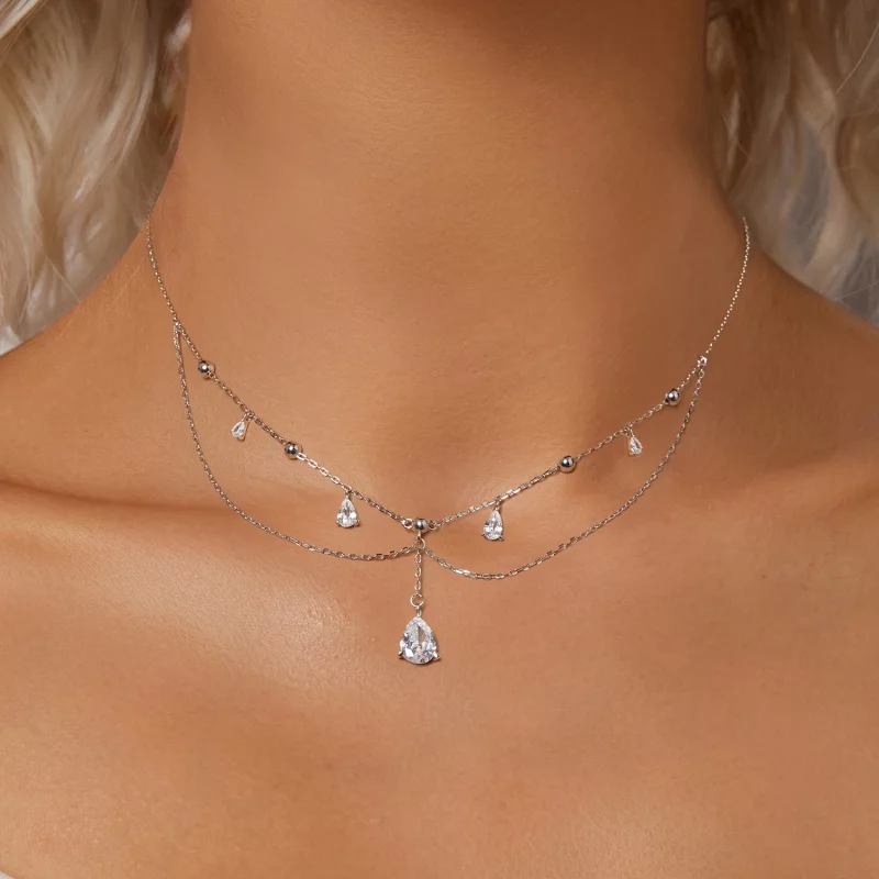 (תמונה ל-) שרשרת ציצית טיפת מים בסגנון PANDORA - BSN383 - הצג 5