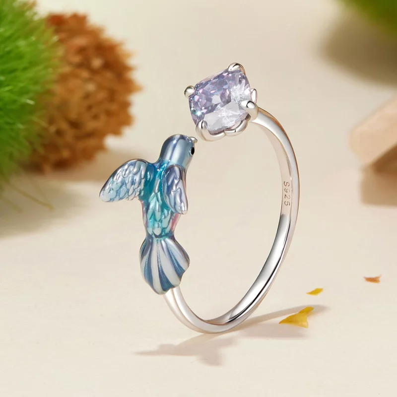 (תמונה ל-) טבעת כותרת PANDORA Style Kingfisher Petal - BSR540-E - הצג 2