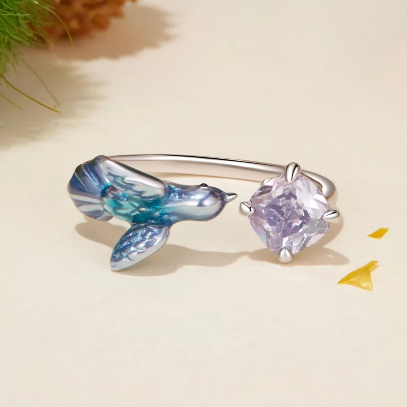 (תמונה ל-) טבעת כותרת PANDORA Style Kingfisher Petal - BSR540-E - הצג 3