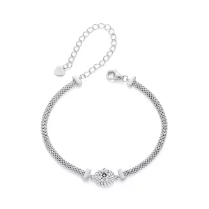 (תמונה ל-) צמיד כסף סטרלינג קלוע בסגנון PANDORA Moissanite (תעודה אחת) - MSB015