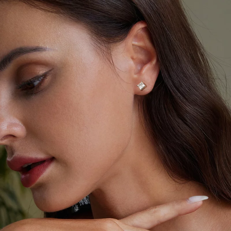 (תמונה ל-) עגילי PANDORA Princess Moissanite (שתי תעודות) - MSE047-L - הצג 7