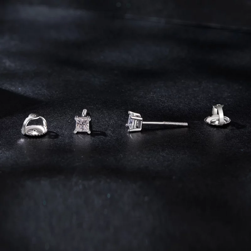 (תמונה ל-) עגילי PANDORA Princess Moissanite (תעודה אחת) - MSE047-S - הצג 4