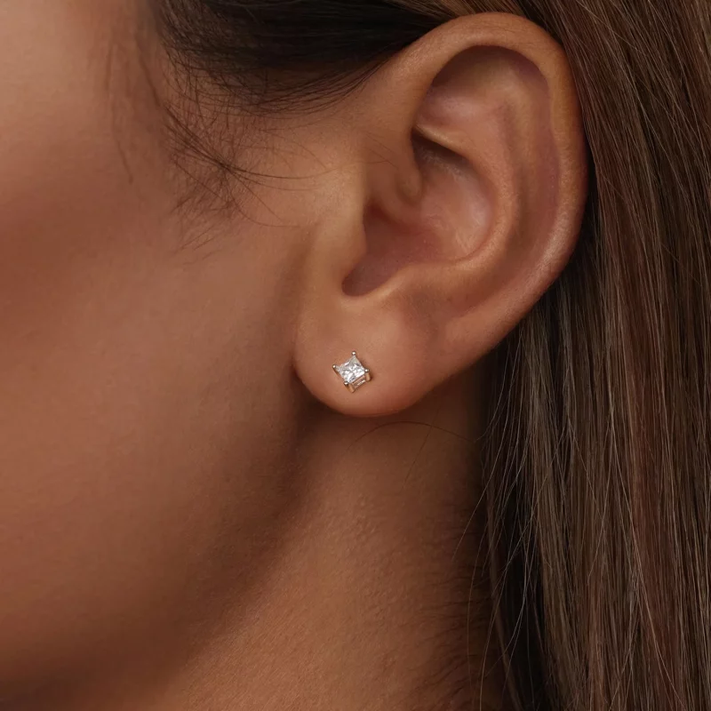 (תמונה ל-) עגילי PANDORA Princess Moissanite (תעודה אחת) - MSE047-S - הצג 5