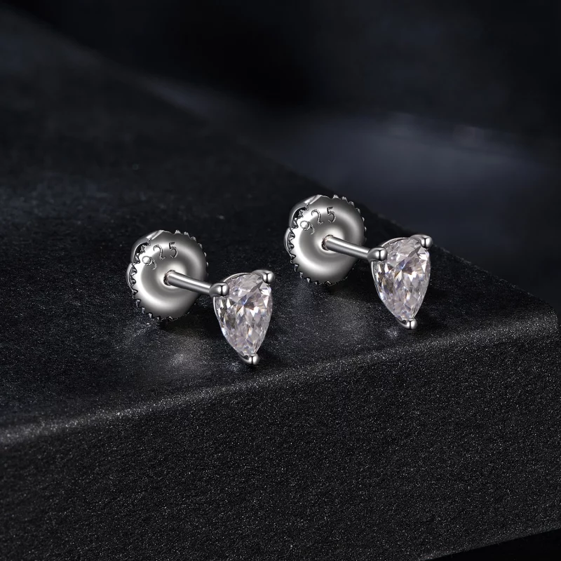 (תמונה ל-) עגילי Moissanite טיפת מים בסגנון PANDORA (שתי תעודות) - MSE049 - הצג 2