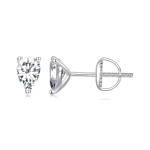 (תמונה ל-) עגילי Moissanite טיפת מים בסגנון PANDORA (שתי תעודות) - MSE049