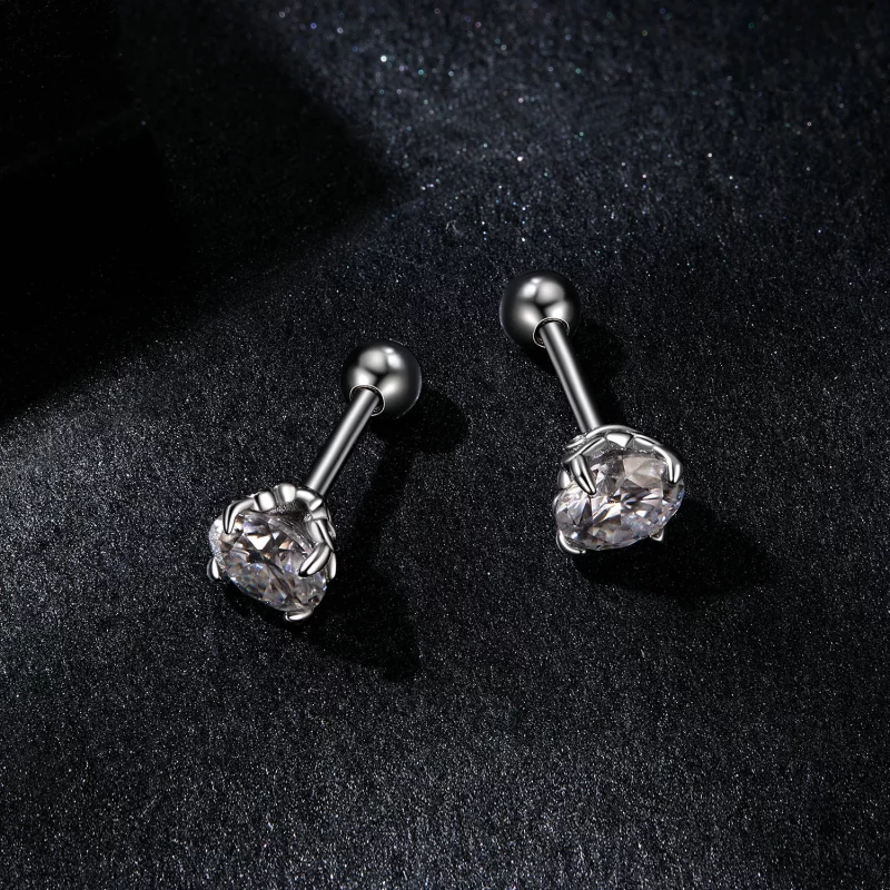 (תמונה ל-) עגילי כדור חוט בתבנית PANDORA בסגנון Moissanite (שתי תעודות) - MSE050 - הצג 3