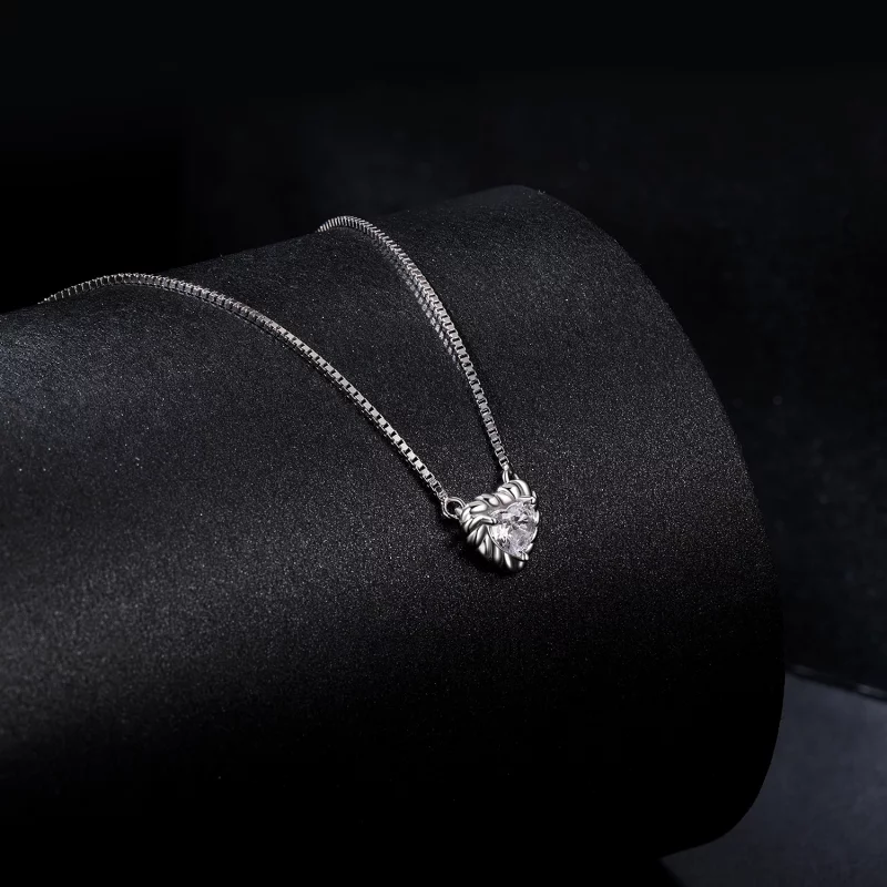 (תמונה ל-) שרשרת עצם הבריח Moissanite מעודנת בסגנון PANDORA (תעודה אחת) - MSN032 - הצג 2