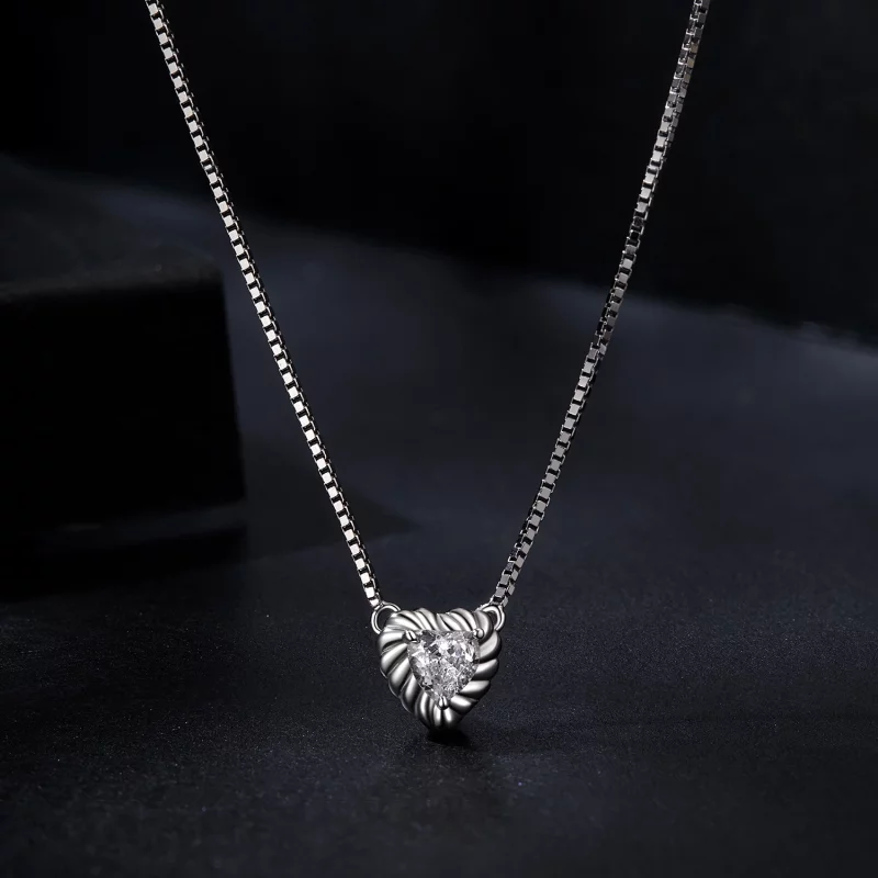 (תמונה ל-) שרשרת עצם הבריח Moissanite מעודנת בסגנון PANDORA (תעודה אחת) - MSN032 - הצג 3