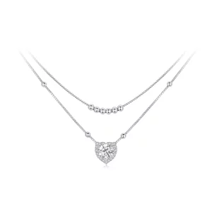 (תמונה ל-) שרשרת Moissanite כפולה בסגנון PANDORA (תעודה אחת) - MSN033