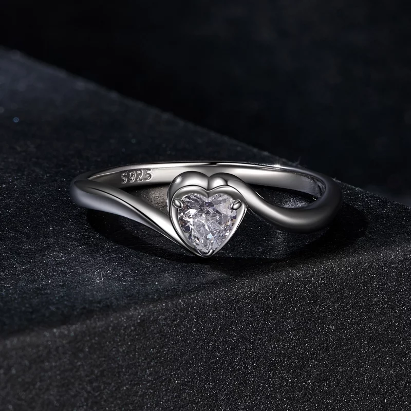 (תמונה ל-) PANDORA Style Exquisite Love Moissanite טבעת (תעודה אחת) - MSR047 - הצג 3