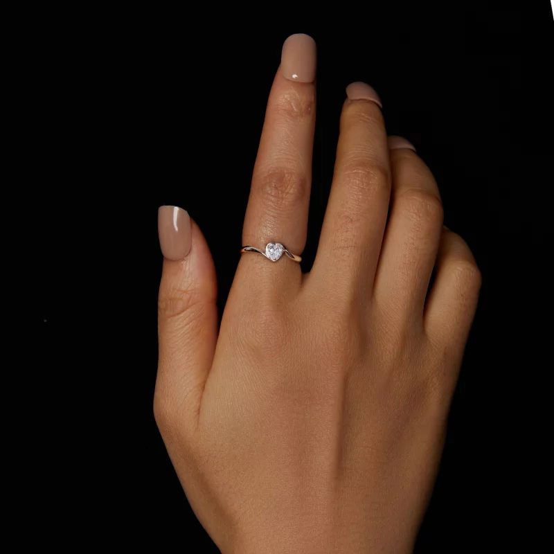 (תמונה ל-) PANDORA Style Exquisite Love Moissanite טבעת (תעודה אחת) - MSR047 - הצג 5