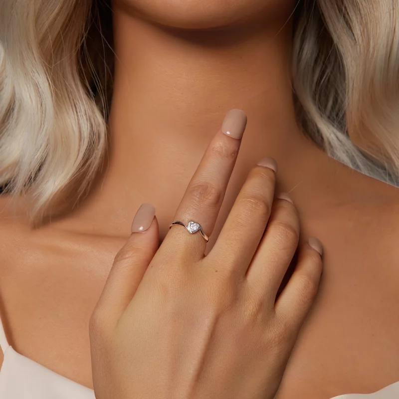 (תמונה ל-) PANDORA Style Exquisite Love Moissanite טבעת (תעודה אחת) - MSR047 - הצג 6