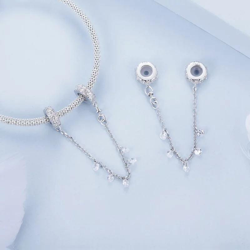 (תמונה ל-) שרשרת בטיחות מסיליקון מובלט בסגנון PANDORA - BSC1012 - הצג 4