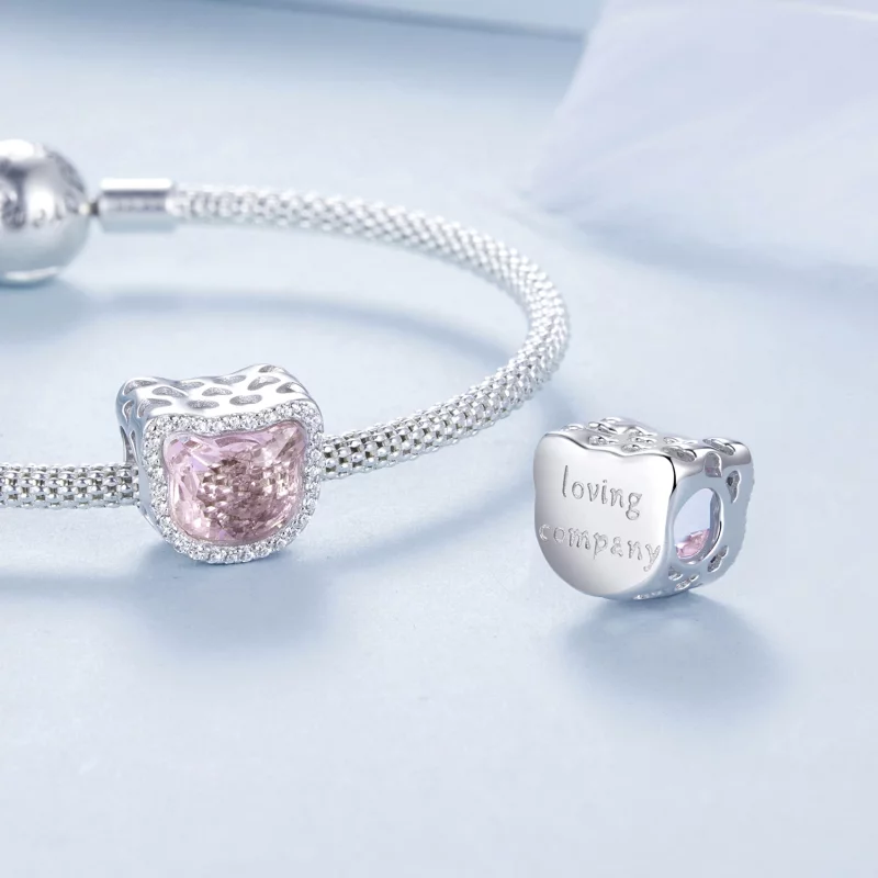 (תמונה ל-) קסם חתול ורוד בסגנון PANDORA - BSC1020 - הצג 4