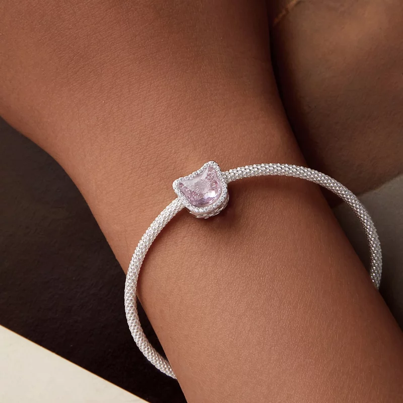 (תמונה ל-) קסם חתול ורוד בסגנון PANDORA - BSC1020 - הצג 7