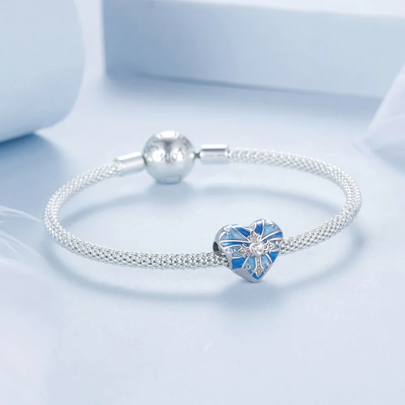 (תמונה ל-) PANDORA סטייל קסם צלב בצורת לב - BSC1024 - הצג 5