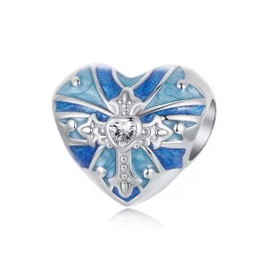 (תמונה ל-) PANDORA סטייל קסם צלב בצורת לב - BSC1024