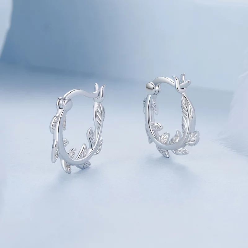(תמונה ל-) עגילי PANDORA Style Leaf - BSE1022 - הצג 3