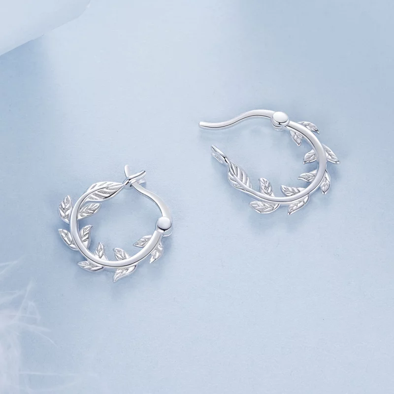 (תמונה ל-) עגילי PANDORA Style Leaf - BSE1022 - הצג 4