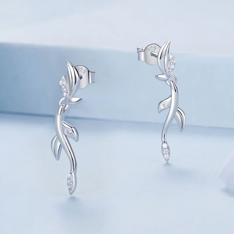 (תמונה ל-) עגילי PANDORA Style Leaf - BSE1025 - הצג 3