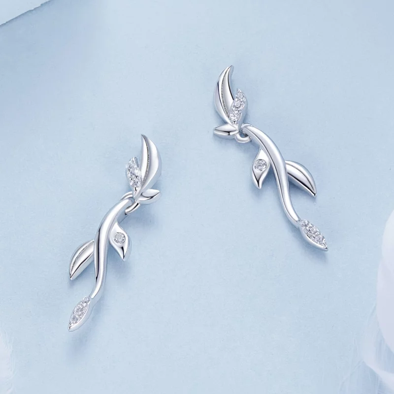(תמונה ל-) עגילי PANDORA Style Leaf - BSE1025 - הצג 4