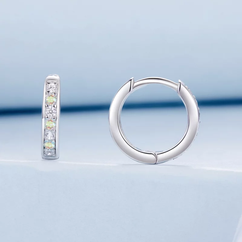 (תמונה ל-) עגילי זירקוניום צבעוניים בסגנון PANDORA - BSE1033 - הצג 2
