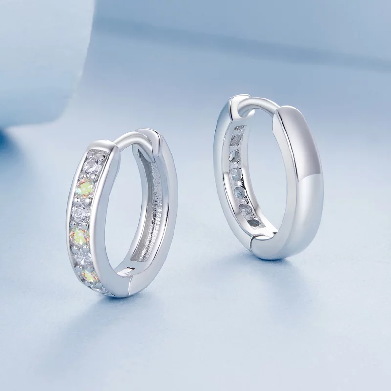 (תמונה ל-) עגילי זירקוניום צבעוניים בסגנון PANDORA - BSE1033 - הצג 3