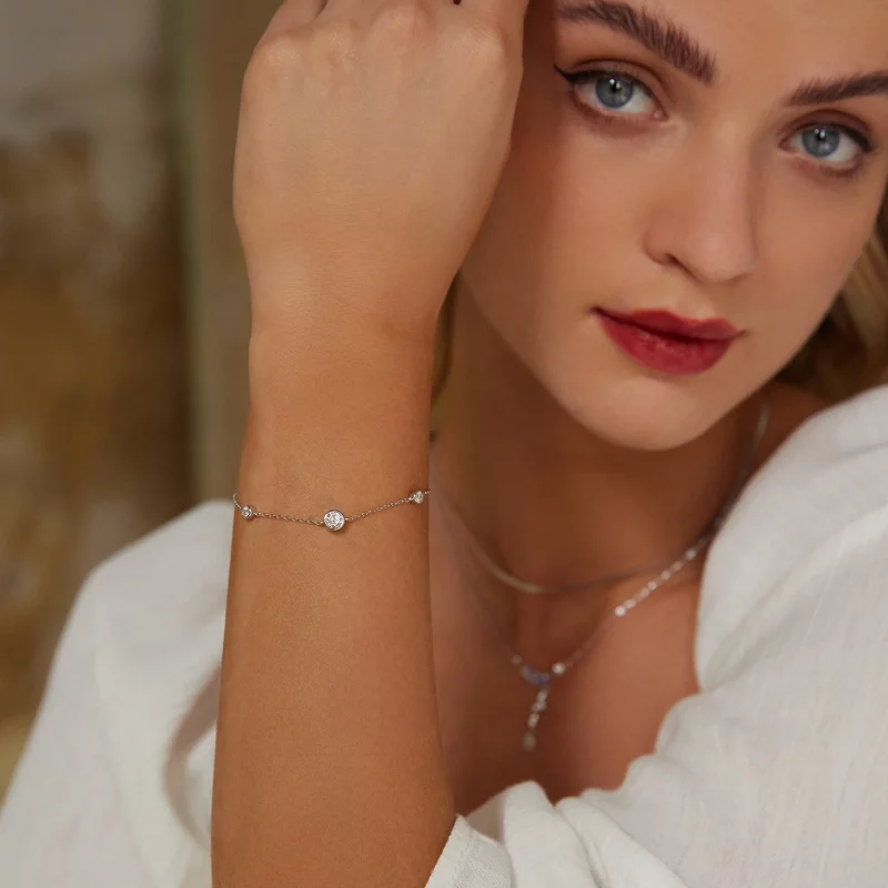 (תמונה ל-) צמיד Moissanite Starry Style PANDORA (עם תעודה אחת) - MSB018 - הצג 6