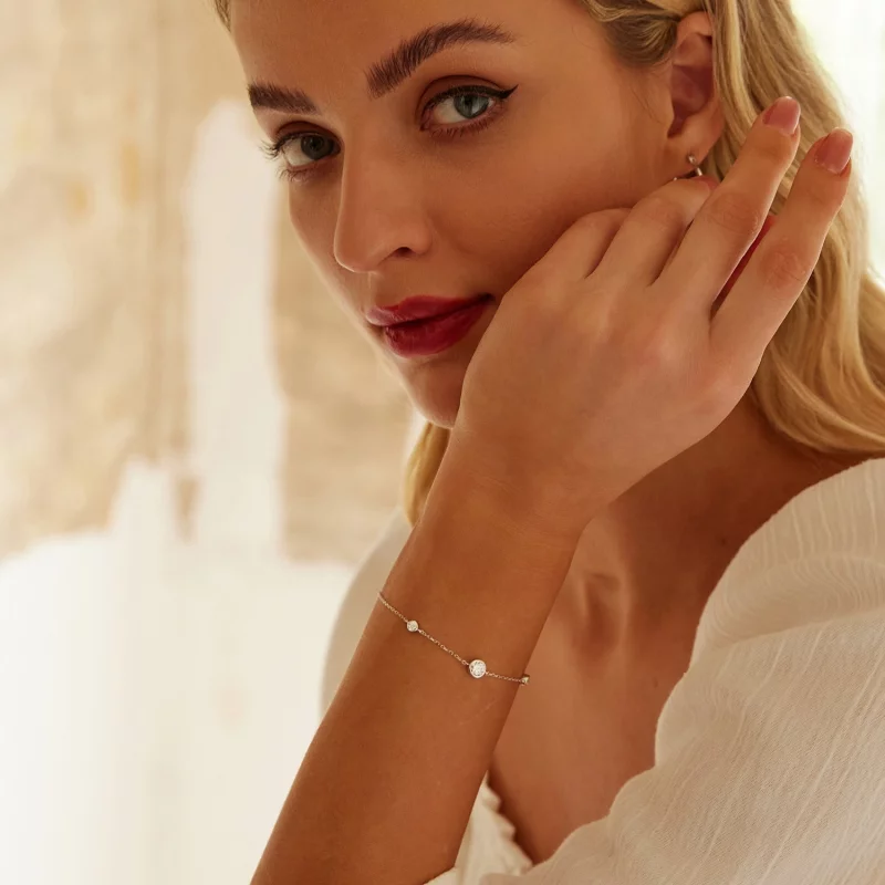 (תמונה ל-) צמיד Moissanite Starry Style PANDORA (עם תעודה אחת) - MSB018 - הצג 8