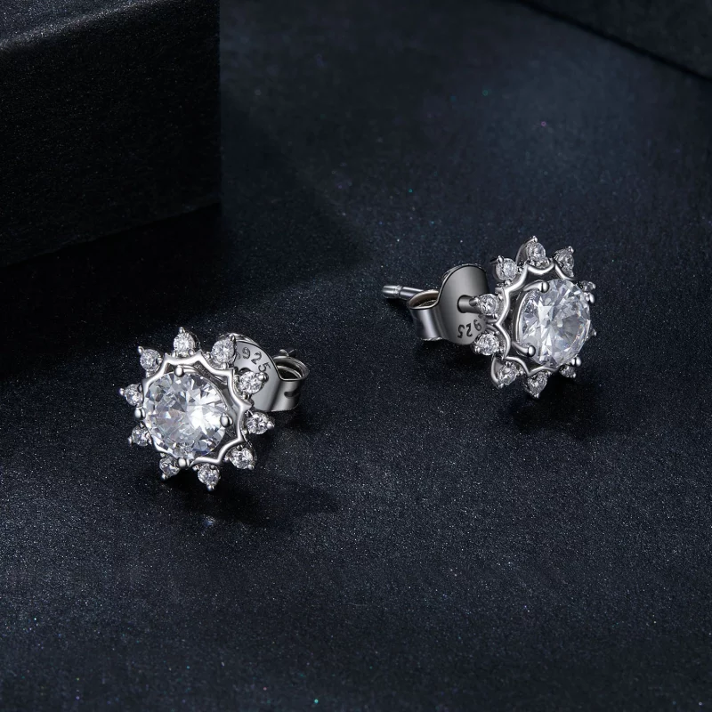 (תמונה ל-) PANDORA Style Brilliant Beauty 0.5ct עגילי Moissanite (שתי תעודות) - MSE048 - הצג 3