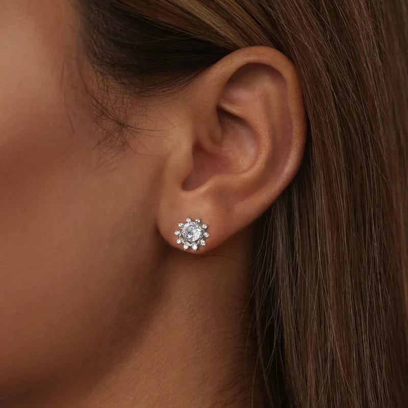 (תמונה ל-) PANDORA Style Brilliant Beauty 0.5ct עגילי Moissanite (שתי תעודות) - MSE048 - הצג 6