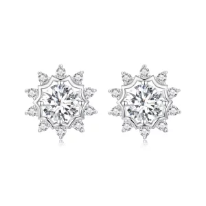 (תמונה ל-) PANDORA Style Brilliant Beauty 0.5ct עגילי Moissanite (שתי תעודות) - MSE048