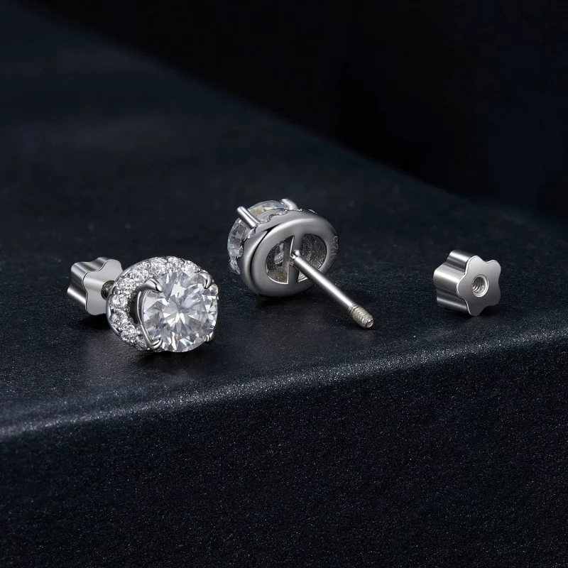 (תמונה ל-) עגילי PANDORA Style Starry Moissanite 0.5 קראט (שתי תעודות) - MSE054 - הצג 2