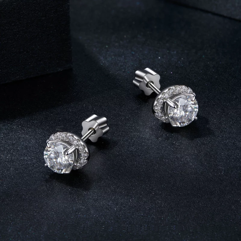 (תמונה ל-) עגילי PANDORA Style Starry Moissanite 0.5 קראט (שתי תעודות) - MSE054 - הצג 3