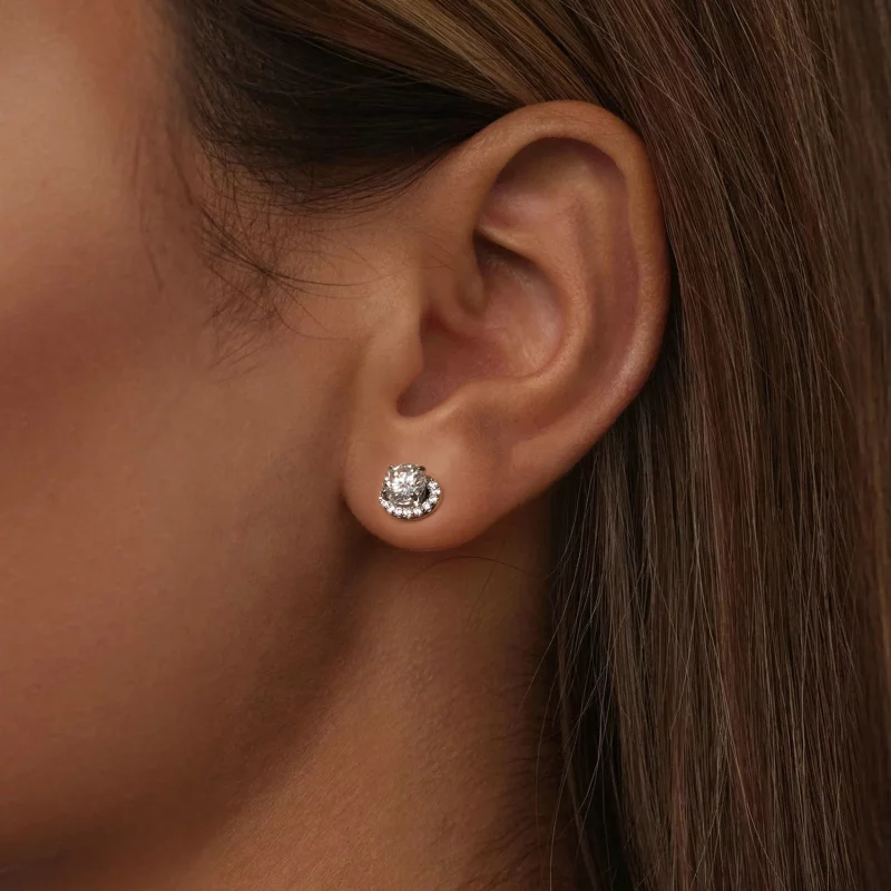 (תמונה ל-) עגילי PANDORA Style Starry Moissanite 0.5 קראט (שתי תעודות) - MSE054 - הצג 5