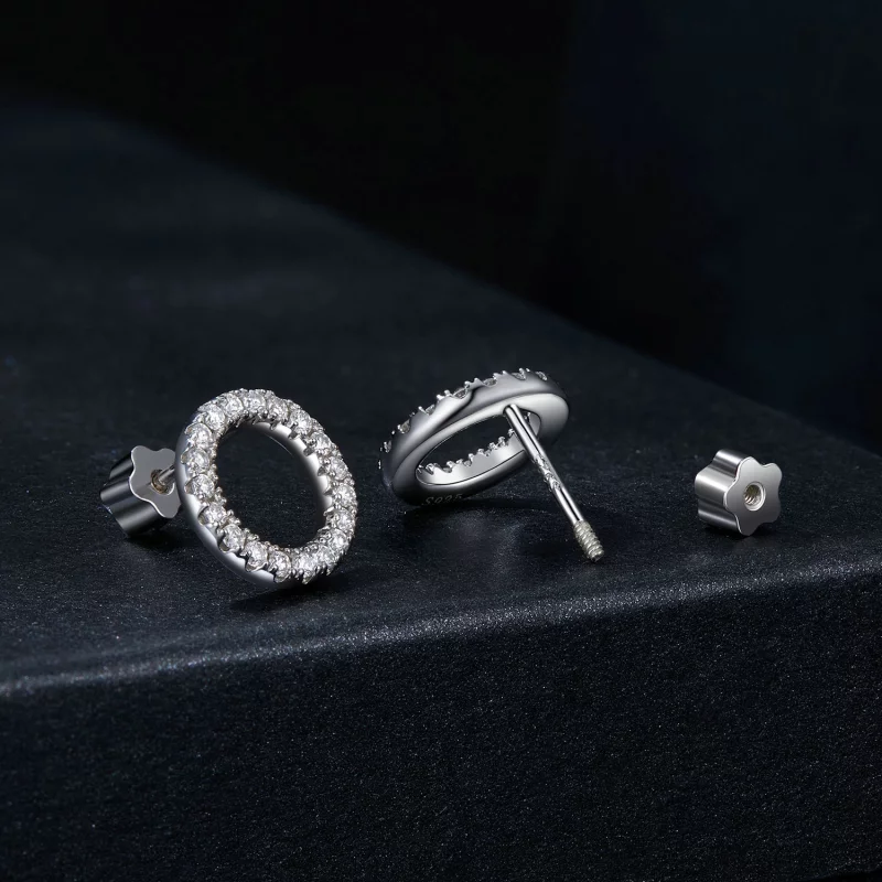 (תמונה ל-) עגילי PANDORA סטייל לילה כוכבים Moissanite 0.013 קראט (שתי תעודות) - MSE055 - הצג 2