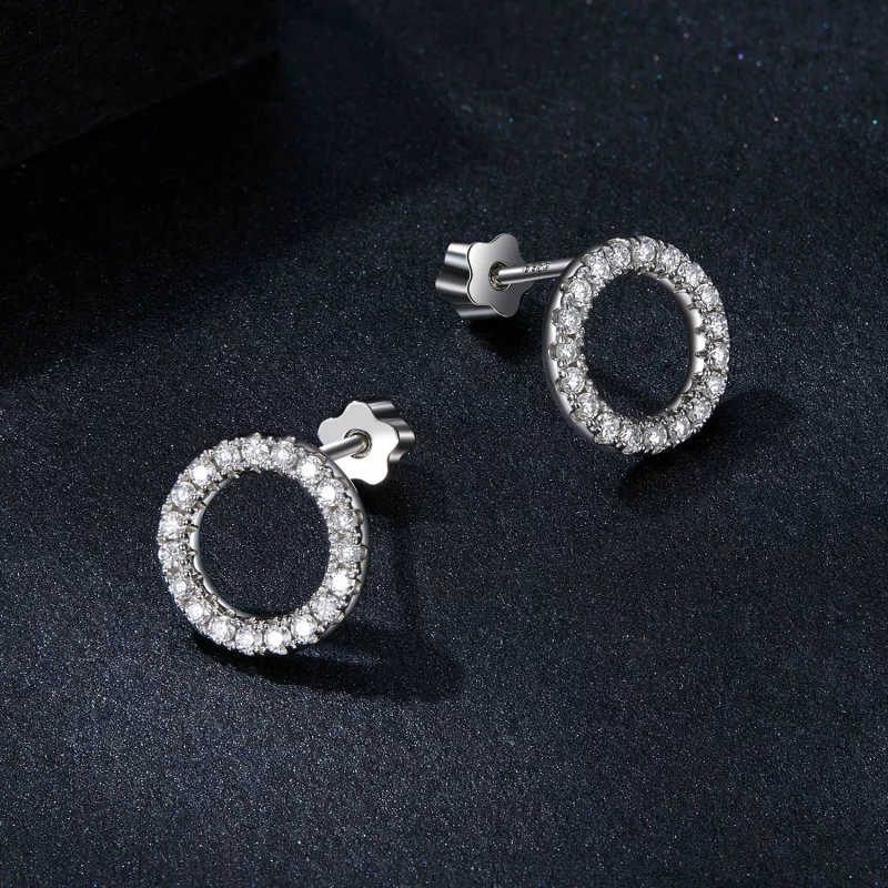 (תמונה ל-) עגילי PANDORA סטייל לילה כוכבים Moissanite 0.013 קראט (שתי תעודות) - MSE055 - הצג 3